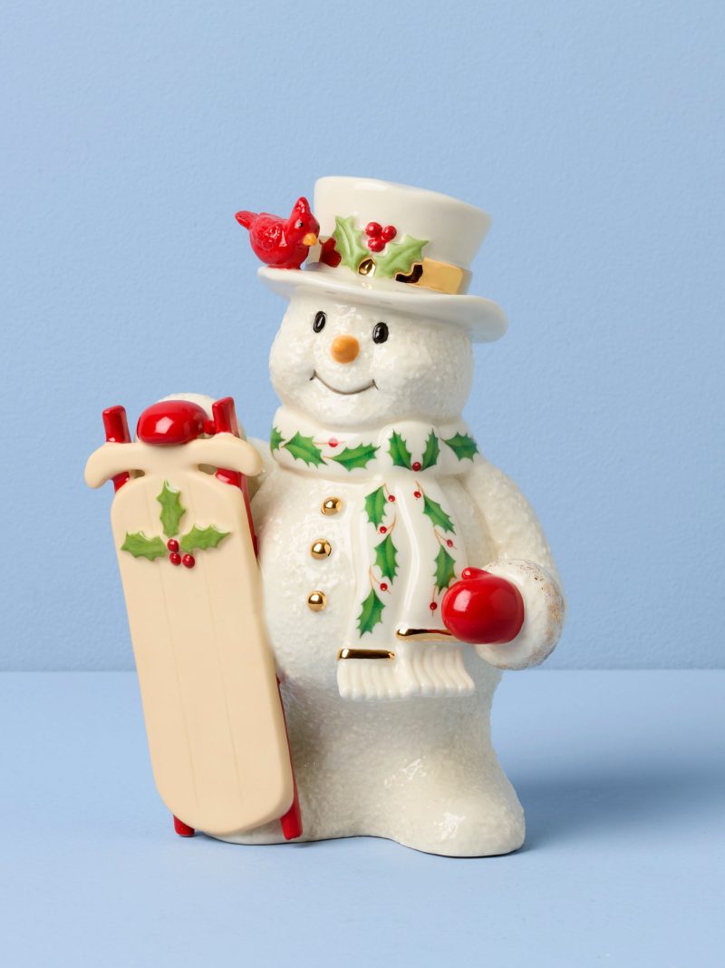 2025 Snowman With Sled Figurine